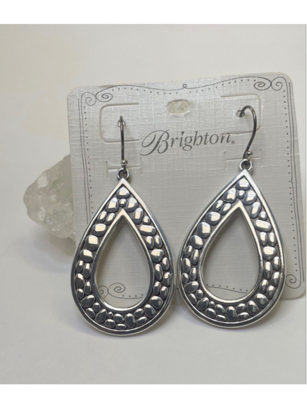 Brighton Brighton Pebble Open Teardrop Reversible French Wire Earrings 2478